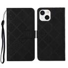 For iPhone 14 Plus Ethnic Style Embossed Pattern Leather Phone Case (Black) - 1