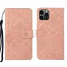 For iPhone 14 Pro Ethnic Style Embossed Pattern Leather Phone Case(Pink) - 1