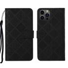 For iPhone 14 Pro Ethnic Style Embossed Pattern Leather Phone Case(Black) - 1