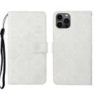 For iPhone 14 Pro Max Ethnic Style Embossed Pattern Leather Phone Case (White) - 1