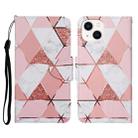 For iPhone 14 3D Colored Drawing Flip Leather Phone Case (Marble) - 1