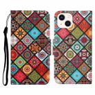 For iPhone 14 3D Colored Drawing Flip Leather Phone Case (Ethnic Totem) - 1