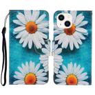 For iPhone 14 Plus 3D Colored Drawing Flip Leather Phone Case (Daisy) - 1