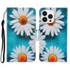 For iPhone 14 Pro 3D Colored Drawing Flip Leather Phone Case(Daisy) - 1