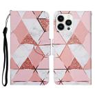 For iPhone 14 Pro 3D Colored Drawing Flip Leather Phone Case(Marble) - 1