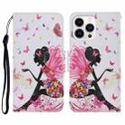 For iPhone 14 Pro 3D Colored Drawing Flip Leather Phone Case(Dance Girl) - 1