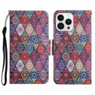 For iPhone 14 Pro 3D Colored Drawing Flip Leather Phone Case(Kaleidoscope) - 1