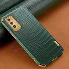 For Samsung Galaxy M52 5G 6D Electroplating Crocodile Texture Phone Case(Green) - 1