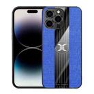 For iPhone 14 Pro XINLI Stitching Cloth Texture Phone Case(Blue) - 1