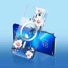 For iPhone 14 Plus Flower Frosted MagSafe Phone Case (Lily) - 1