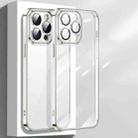 For iPhone 14 Pro Max Electroplated Glass Goggles Phone Case (Silver) - 1