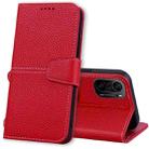 For Xiaomi Redmi K40 / Poco F3 Litchi RFID Leather Phone Case(Red) - 1