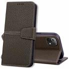 For Xiaomi Mi 11 Lite 5G / 4G Litchi RFID Leather Phone Case(Khaki) - 1