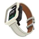 For Xiaomi Mi Watch Lite / Redmi Watch Genuine Leather Metal Case Integrated Watch Band(Warm White + Ivory Case) - 3