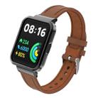 For Xiaomi Redmi Watch 2 Genuine Leather Metal Case Integrated Watch Band(Brown) - 1