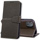 For iPhone 14 Plus Litchi RFID Leather Phone Case (Khaki) - 1