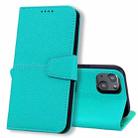 For iPhone 14 Plus Litchi RFID Leather Phone Case (Malachite Blue) - 1