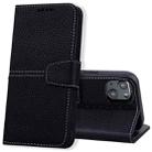 For iPhone 14 Plus Litchi RFID Leather Phone Case (Black) - 1