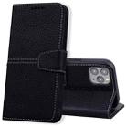 For iPhone 13 Pro Litchi RFID Leather Phone Case (Black) - 1