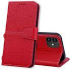 For iPhone 12 mini Litchi RFID Leather Phone Case (Red) - 1