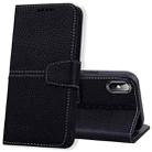 For iPhone XS Max Litchi RFID Leather Phone Case(Black) - 1