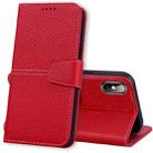 For iPhone XS Max Litchi RFID Leather Phone Case(Red) - 1