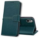 For iPhone X / XS Litchi RFID Leather Phone Case(Green) - 1