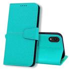 For iPhone XR Litchi RFID Leather Phone Case(Malachite Blue) - 1