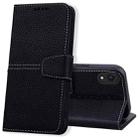 For iPhone XR Litchi RFID Leather Phone Case(Black) - 1