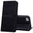 For iPhone SE 2022 / SE 2020 / 8 / 7 Litchi RFID Leather Phone Case(Black) - 1
