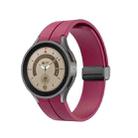 For Samsung Galaxy Watch5 40mm / 44mm / Pro 45mm Folding Buckle Silicone Watch Band(Wine Red) - 1