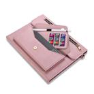 For Samsung Galaxy Tab S7 / S8 3-fold Zipper Leather Tablet Case Crossbody Pocket Bag(Pink) - 2
