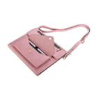 For Samsung Galaxy Tab S7 / S8 3-fold Zipper Leather Tablet Case Crossbody Pocket Bag(Pink) - 5