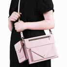 For Samsung Galaxy Tab S8 Ultra 3-fold Zipper Leather Tablet Case Crossbody Pocket Bag(Pink) - 7