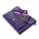 For Samsung Galaxy Tab S8 Ultra 3-fold Zipper Leather Tablet Case Crossbody Pocket Bag(Purple) - 2