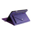 For Samsung Galaxy Tab S8 Ultra 3-fold Zipper Leather Tablet Case Crossbody Pocket Bag(Purple) - 4