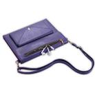 For Samsung Galaxy Tab S8 Ultra 3-fold Zipper Leather Tablet Case Crossbody Pocket Bag(Purple) - 6