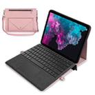 For Microsoft Surface Pro 7 / Pro 7+ 3-fold Zipper Leather Tablet Case Crossbody Pocket Bag(Pink) - 1