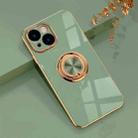 For iPhone 14 6D Electroplating Ring Phone Case (Green) - 1