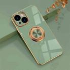 For iPhone 14 Plus 6D Electroplating Ring Phone Case (Green) - 1