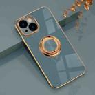 For iPhone 14 Plus 6D Electroplating Ring Phone Case (Grey) - 1