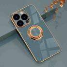 For iPhone 14 Pro 6D Electroplating Ring Phone Case(Grey) - 1