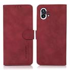 For Nothing Phone 1 KHAZNEH Matte Texture Leather Phone Case(Red) - 1