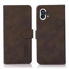 For Nothing Phone 1 KHAZNEH Matte Texture Leather Phone Case(Brown) - 1