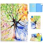 For iPad Pro 11 2020 Sewing Thread TPU Left and Right Flat Leather Tablet Case with Sleep Function & Card Slot & Buckle Anti-skid Strip and Pen Cover(Colorful Tree) - 1