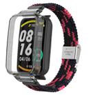 For Xiaomi Mi Band 7 Pro Braided Nylon Buckle Watch Band(Black Red) - 1