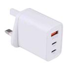 AR-892 3 in 1 QC3.0 PD20W USB + USB-C / Type-C Wall Travel Charger, Plug Type:UK Plug(White) - 1