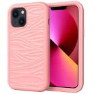 For iPhone 14 Wave Pattern 3 in 1 Silicone + PC Shockproof Phone Case (Rose Gold) - 1