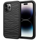 For iPhone 14 Pro Wave Pattern 3 in 1 Silicone + PC Shockproof Phone Case(Black) - 1