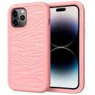 For iPhone 14 Pro Wave Pattern 3 in 1 Silicone + PC Shockproof Phone Case(Rose Gold) - 1